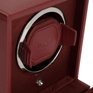 WOLF - Cub Single Watch Winder with Cover - Bordeaux | 461126