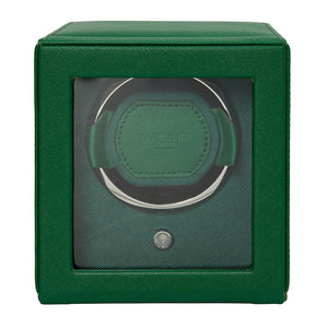 WOLF - Cub Single Watch Winder with Cover - Green | 461143