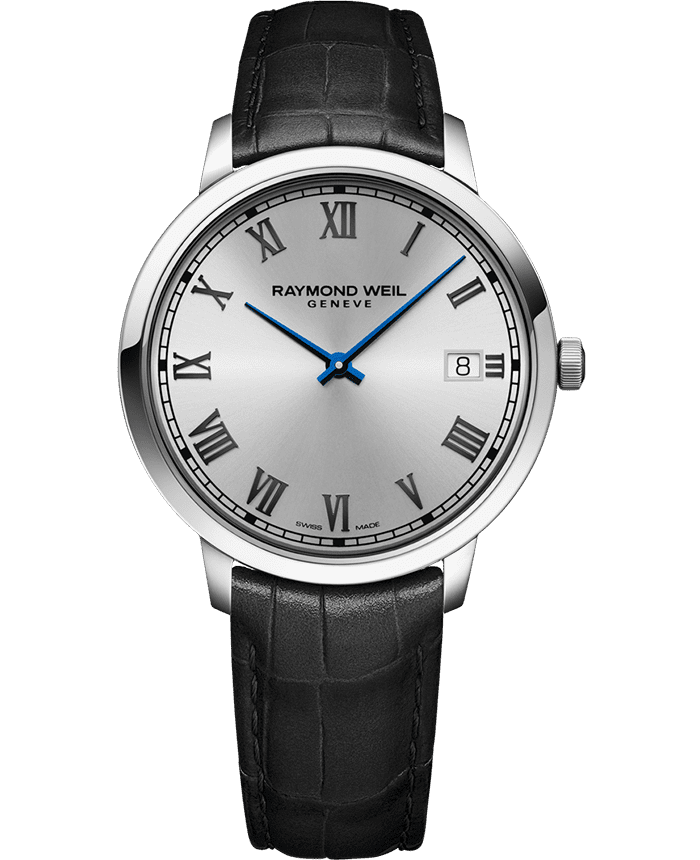 Raymond Weil Toccata Men's Classic Silver Dial Leather Quartz Watch, 42 mm | 5585-STC-00659