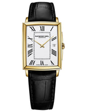 Charger l&#39;image dans la galerie, Raymond Weil Toccata Men&#39;s Classic Rectangular Gold PVD White Dial Leather Watch | 5425-PC-00300
