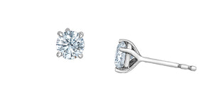 Stud Earrings 14kt white gold | LGD | 1.00ct round cut