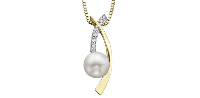 Necklace 10kt Yellow Gold - Pearls & Diamonds |  DD2226