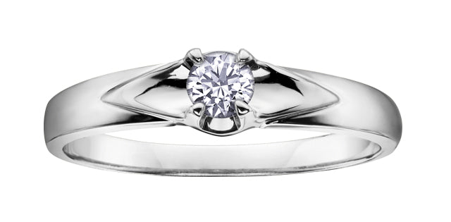 Diamond Ring Round Cut - 10kt White Gold | AM108W04