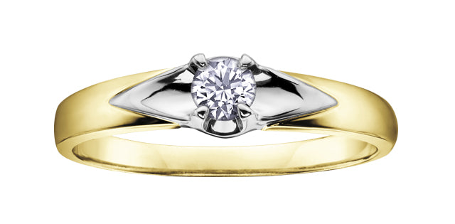 Diamond Ring Round Cut - 10kt yellow Gold | AM108Y08