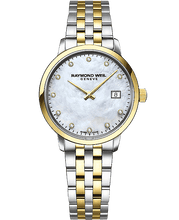 Load image into Gallery viewer, Toccata Ladies Two-tone Gold Diamond Quartz Watch, stainless steel two-tone, white mother-of-pearl dial, 11 diamonds, yellow gold PVD | 5985-STP-97081
